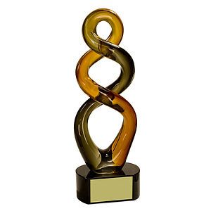 13 12 Brown Twist Art Glass Award
