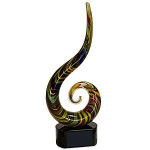 15 12 Color Swoop Art Glass Award