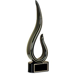 15 BlackGold Curve Art Glass Award