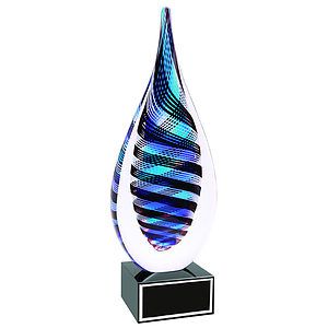 12 Blue, White  Black Twisted Rain Drop Award