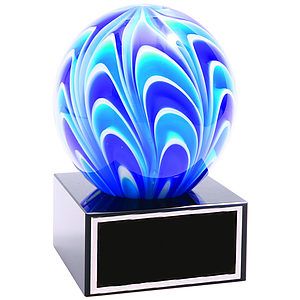 5 Two-Tone Blue  White Sphere Award
