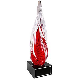 12 Red Twisted Spire Award with Black Base 12 Red Twisted Spire with Black Base
