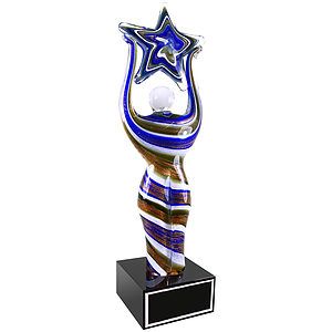 12 Glass Figure Award with Star and Black Base