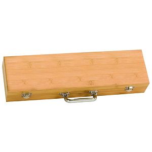 3-Piece Bamboo BBQ Set in Bamboo Case