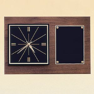 Walnut Wall Clock with Large Engraving Plate (12 x 18)