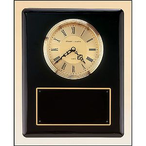 Black Piano Finish Vertical Wall Clock (10.5x13)