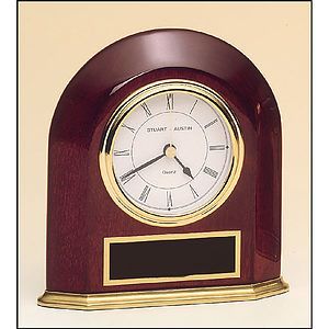 Rosewood Piano Finish Arched Desk Clock (5 58x5 78)