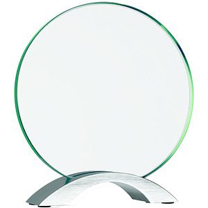 7 14 Round Cosmic Glass Award with Silver Base