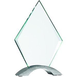 7 14 Diamond Cosmic Glass Award with Silver Base