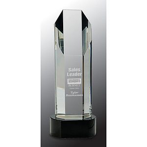 10 34 Octagon Slant-Top Crystal on Black Pedestal Base