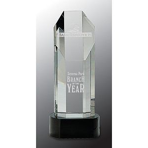 9 34 Octagon Slant-Top Crystal on Black Pedestal Base