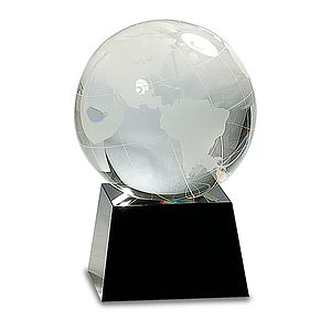 5 12 Crystal Globe on Black Base