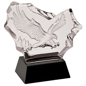 7 Crystal Carved Eagle on Black Base