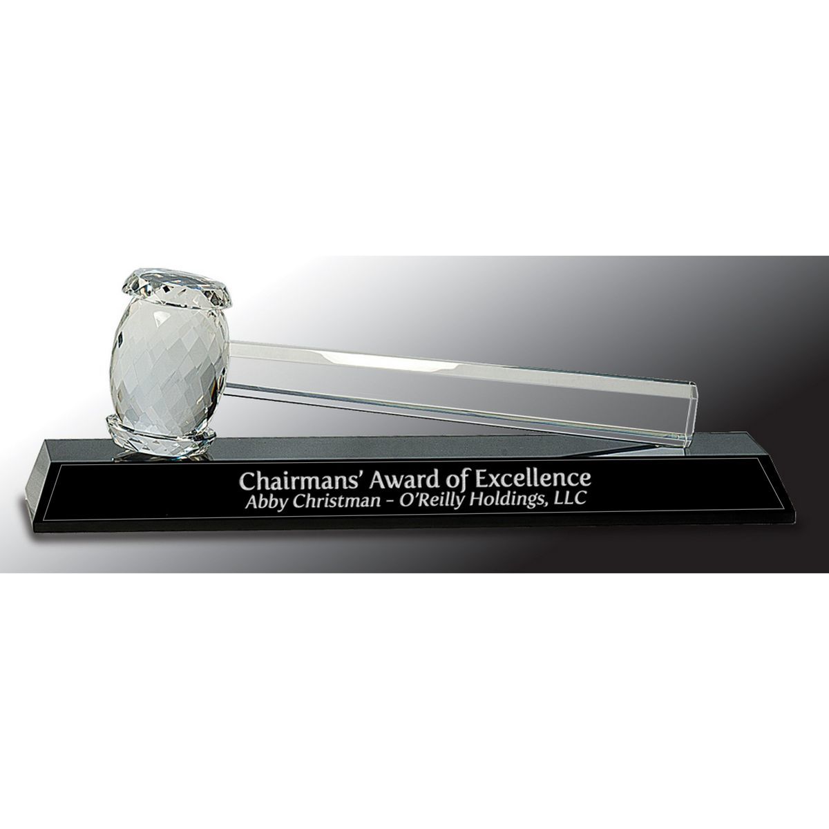 Crystal Gavel on Black Base (13 78 x 4 14)