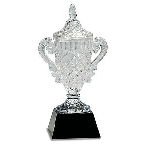 12 34 Crystal Cup on Black Pedestal Base
