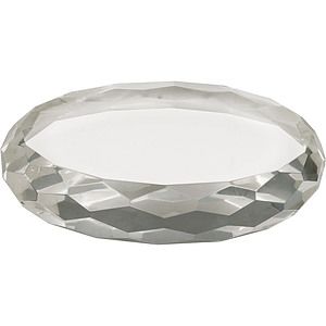 Clear Oval Crystal Paperweight (4 x 2 34)
