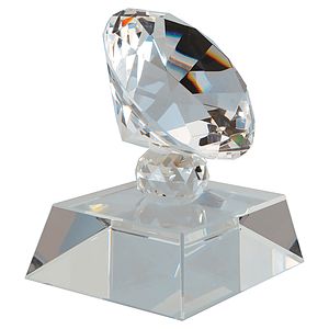 3 12 Crystal Diamond on Clear Pedestal Base