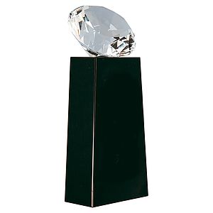 7 34 Crystal Diamond on Black Crystal Pedestal