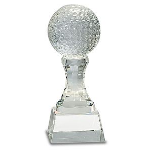 7 34 Crystal Golf Ball on Clear Pedestal Base