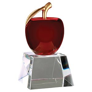 6 Red Crystal Apple with Clear Base
