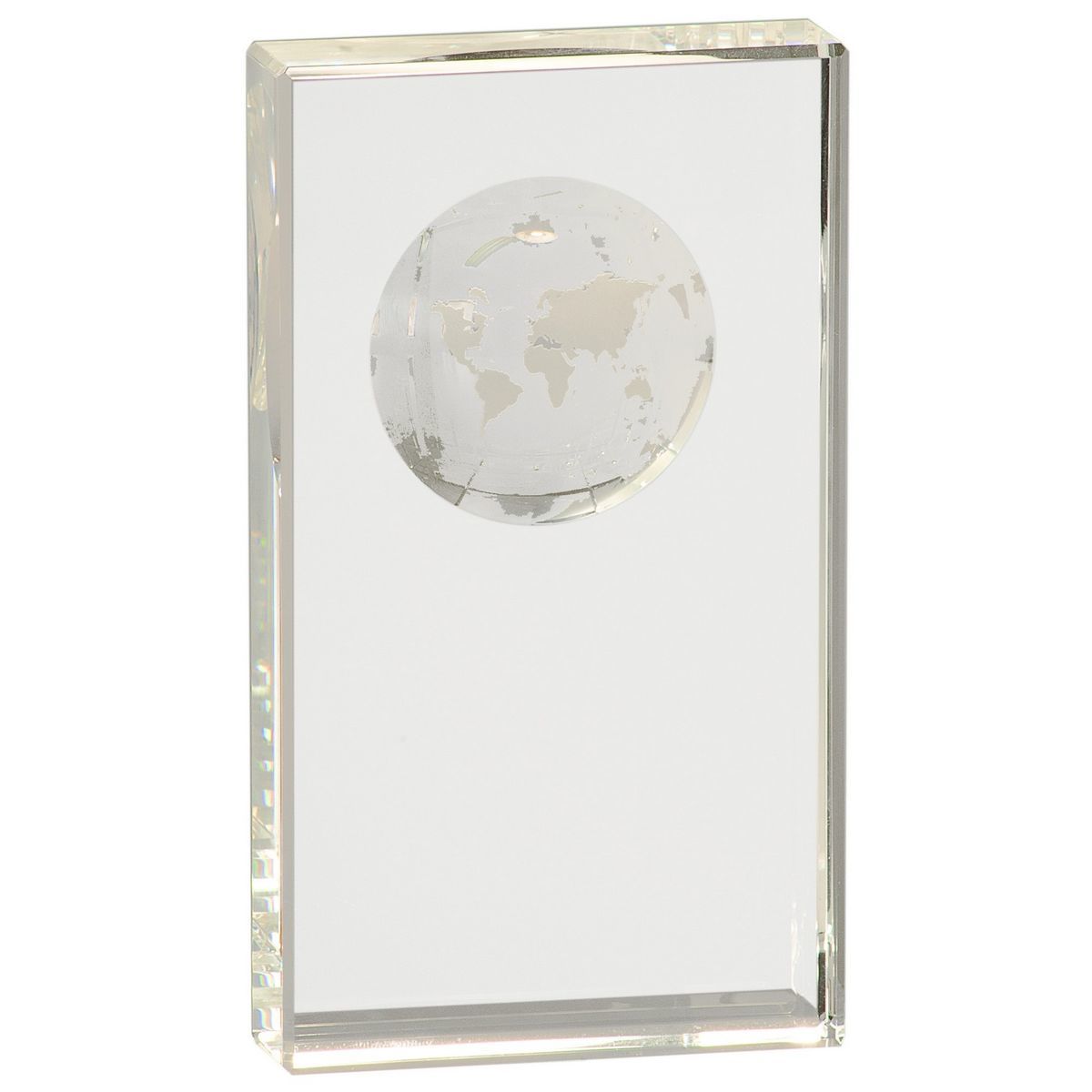 Custom 7 Clear Crystal Rectangle with Globe Etching Personalized With ...