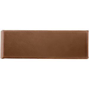 Dark Brown Laser Engraved Leatherette Double Pen Case (6 12 x 2)