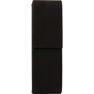 BlackGold Laser Engraved Leatherette Double Pen Case (6 12 x 2)