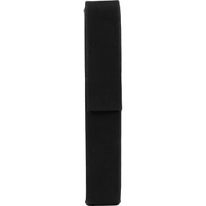 BlackSilver Laser Engraved Leatherette Single Pen Case (6 12 x 1)