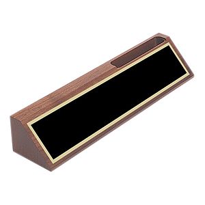 10 Genuine Walnut Desk Wedge with Business Card Holder