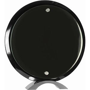 10 Round Black Piano Finish Floating Acrylic Standup