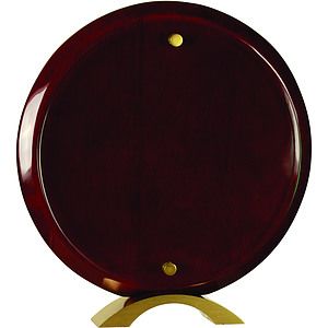 10 Round Rosewood Piano Finish Floating Jade Glass Standup