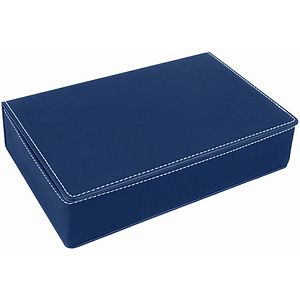 6 Oz. BlueSilver Laser Engraved Leatherette Flask Gift Set