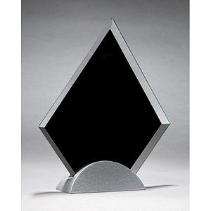 Diamond Series Glass Award with Silver Metal Base (8x9)