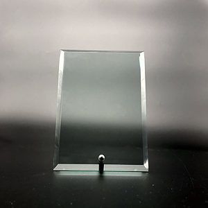 Clear Glass Award with Silver Plated Post (6x8)