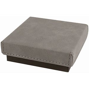Gray Medal Box with Laser Engraved Leatherette Lid (3 12 x 3 12)