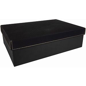 BlackGold Gift Box with Laser Engraved Leatherette Lid (11 34 x 7 34)
