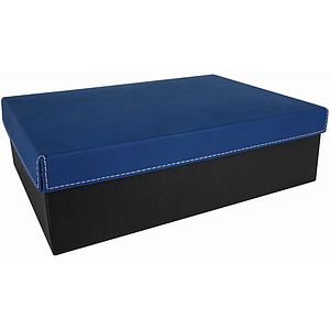BlueSilver Gift Box with Laser Engraved Leatherette Lid (11 34 x 7 34)