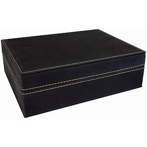BlackGold Laser Engraved Leatherette Premium Gift Box (8 x 6 38)