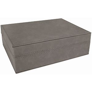 Gray Laser Engraved Leatherette Premium Gift Box (8 x 6 38)