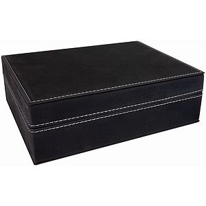 BlackSilver Laser Engraved Leatherette Premium Gift Box (8 x 6 38)