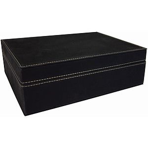 BlackGold Laser Engraved Leatherette Premium Gift Box (10 14 x 7 12)