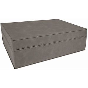 Gray Laser Engraved Leatherette Premium Gift Box (10 14 x 7 12)
