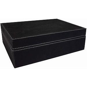 BlackSilver Laser Engraved Leatherette Premium Gift Box (10 14 x 7 12)