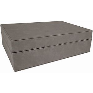 Gray Laser Engraved Leatherette Premium Gift Box (12 14 x 8 14)