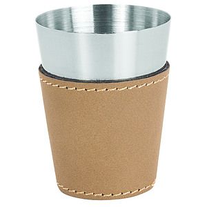 Light Brown 2 Oz. Leatherette Shot Glass