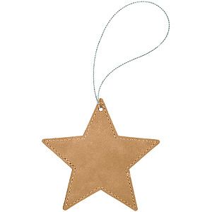 Light Brown Leatherette Star Ornament