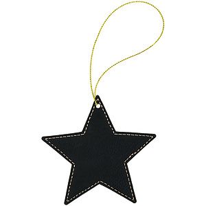 BlackGold Leatherette Star Ornament