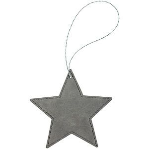 Gray Leatherette Star Ornament