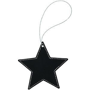 BlackSilver Leatherette Star Ornament