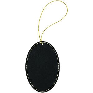 BlackGold Leatherette Oval Ornament